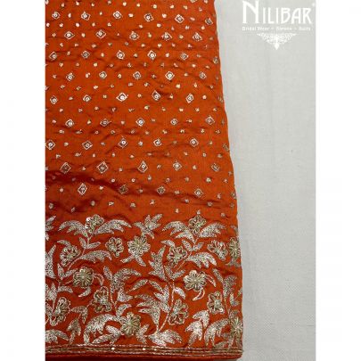 Orange Silk Unstitched Suit