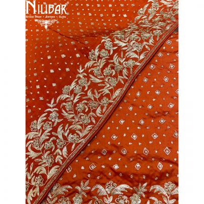 Orange Silk Unstitched Suit