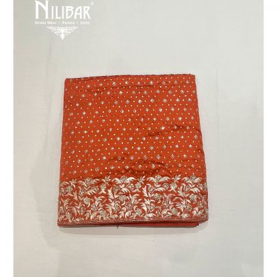 Orange Silk Unstitched Suit