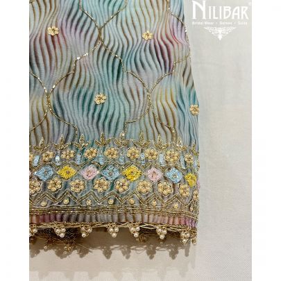 Sea Blue Georgette Unstitched Suit
