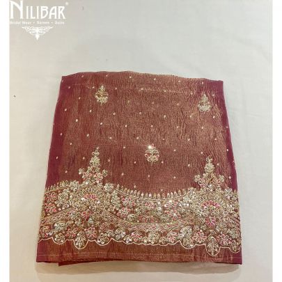 Rosewood Tissue Silk Unstitched Suit