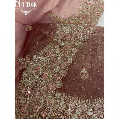 Rosewood Tissue Silk Unstitched Suit