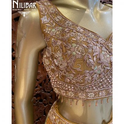Gold Yellow Silk Georgette Lehenga