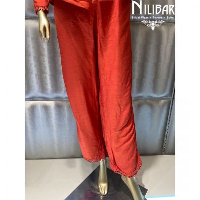 Orange Silk Jacket Style Suit