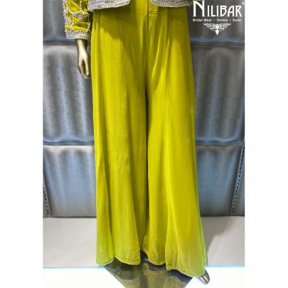Parrot Georgette Jacket Style Suit