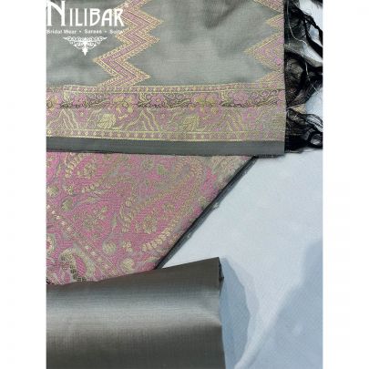 Grey Silk Unstitched Suit