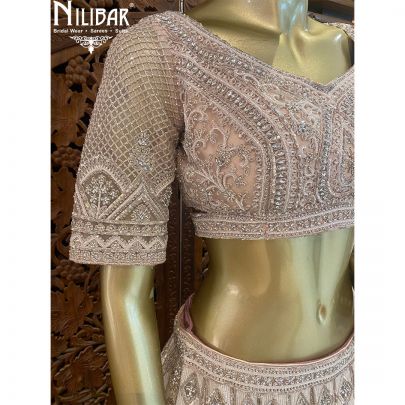Pale Pink Net Heavy Lehenga