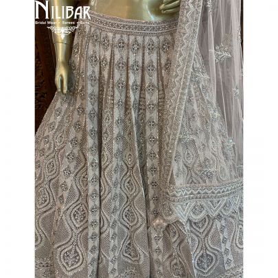 Pale Pink Net Heavy Lehenga
