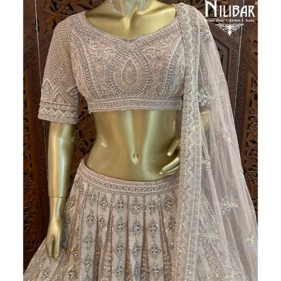 Pale Pink Net Heavy Lehenga
