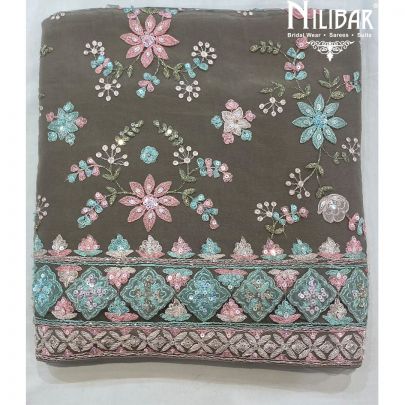 Laural Green Net Unstitched Suit