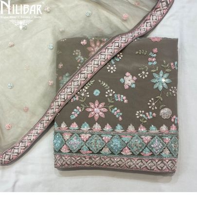 Laural Green Net Unstitched Suit