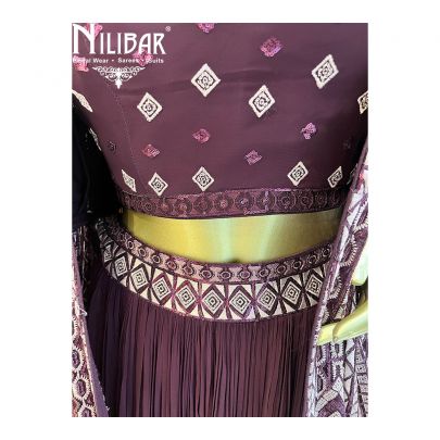 Purple Georgette Jacket Style Suit
