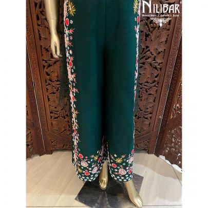 Hunter Green Silk Net Jumpsuit