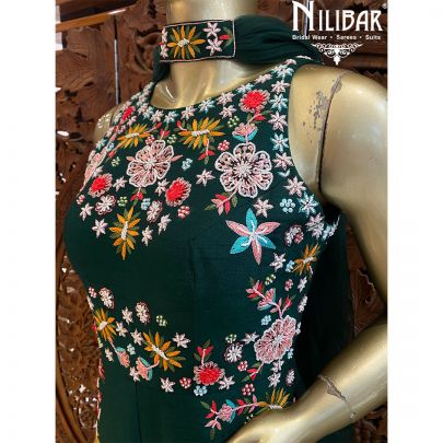 Hunter Green Silk Net Jumpsuit