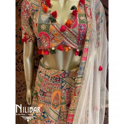 Beige Georgette Casual Lehenga