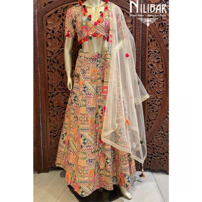 Beige Georgette Casual Lehenga