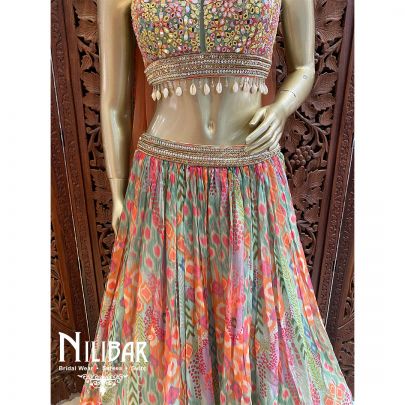 Multicolor Georgette Casual Lehenga