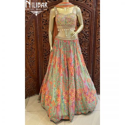 Multicolor Georgette Casual Lehenga
