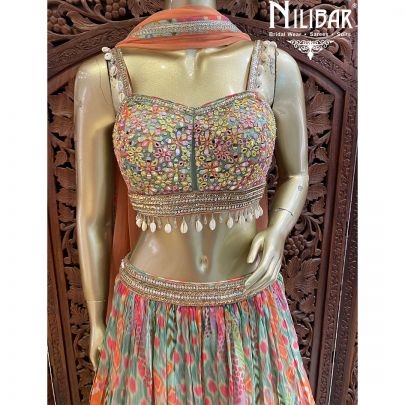 Multicolor Georgette Casual Lehenga
