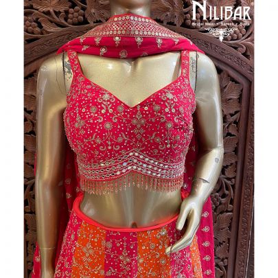 Fushia Pink Georgette Casual Lehenga