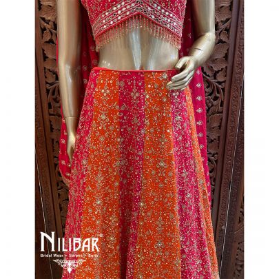 Fushia Pink Georgette Casual Lehenga