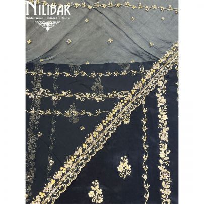 Navy Blue Crepe Unstitched Suit