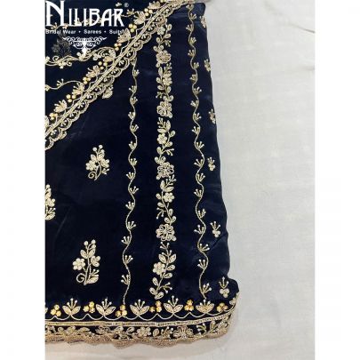 Navy Blue Crepe Unstitched Suit