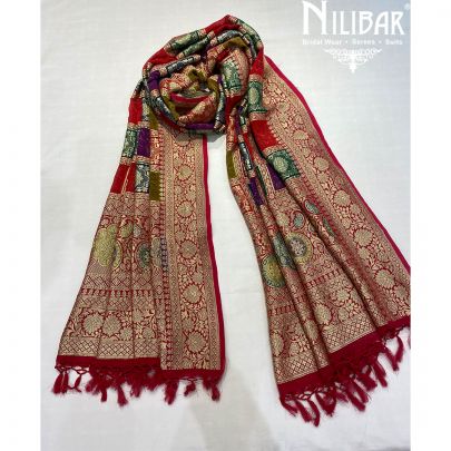 Pink Georgette Banarasi Dupatta.