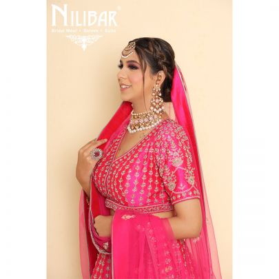 Rani Pink Silk Bridal Lehenga