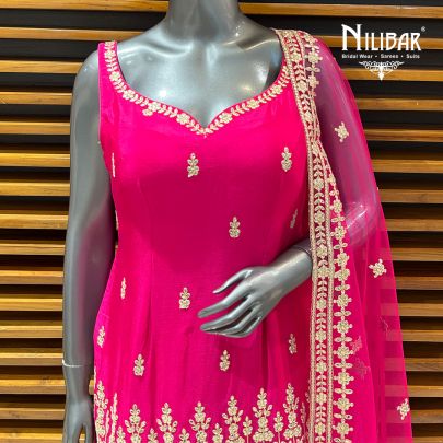 Bright Pink Chinnon Garara Suit