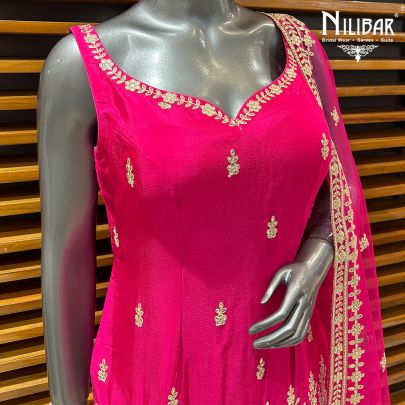 Bright Pink Chinnon Garara Suit