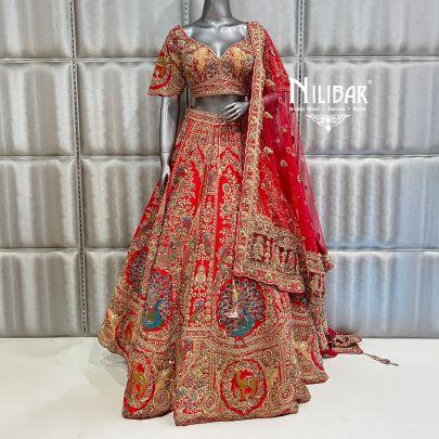 Red Silk Bridal Lehenga