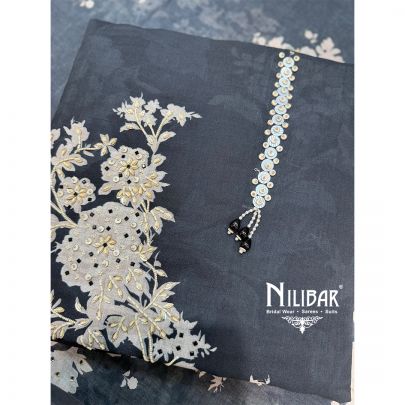 Black Cotton Shirt & Bottom Paired With Dupatta