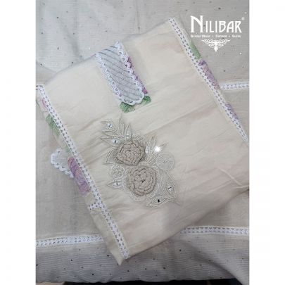 Ivory Maheshwari Cotton Shirt & Bottom Paired With Dupatta