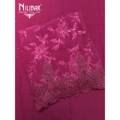 Wine Georgette Shirt & Dupatta Paired With Crepe Bottom