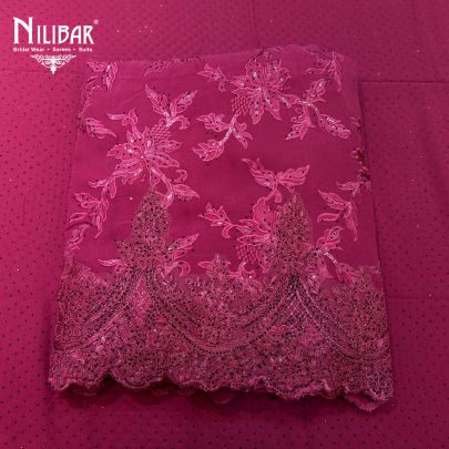 Wine Georgette Shirt & Dupatta Paired With Crepe Bottom