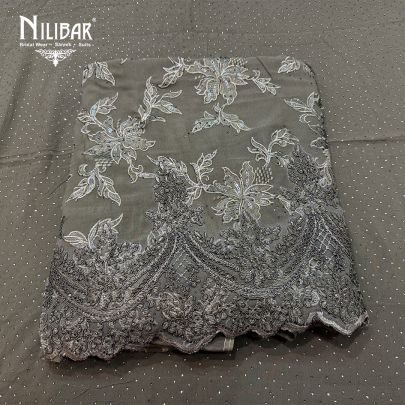 Mehndi Green Georgette Shirt & Dupatta Paired With Crepe Bottom