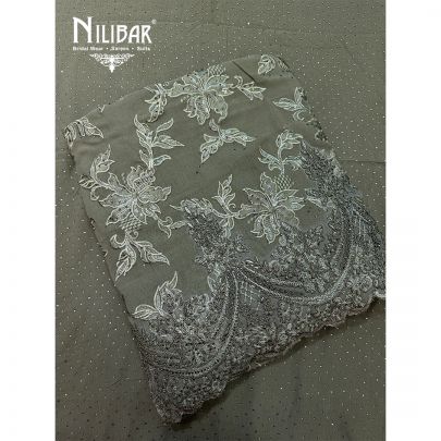 Mehndi Green Georgette Shirt & Dupatta Paired With Crepe Bottom