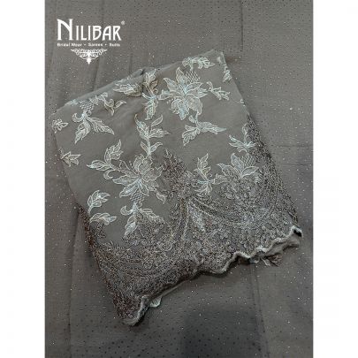 Brown Georgette Shirt & Dupatta Paired With Crepe Bottom