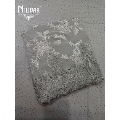 Grey Georgette Shirt & Dupatta Paired With Crepe Bottom