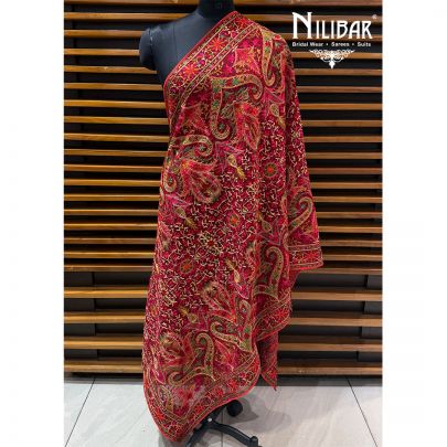 Mehroon Heavy Georgette Dupatta