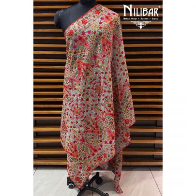 Grey Heavy Georgette Dupatta