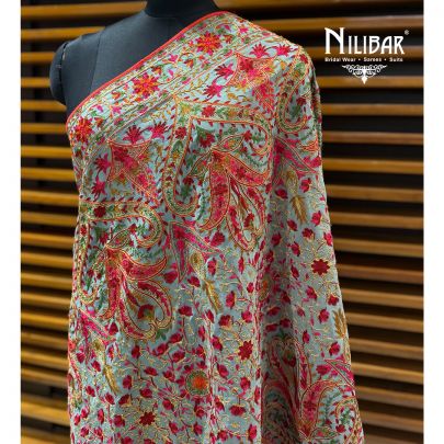 Grey Heavy Georgette Dupatta