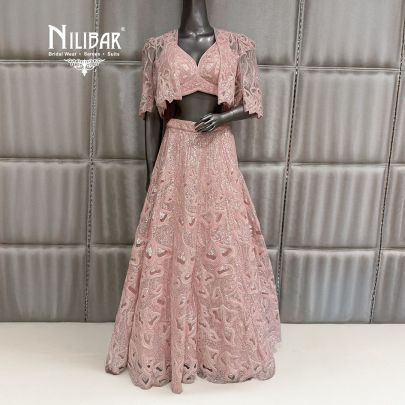 Baby Pink Organza Lehenga