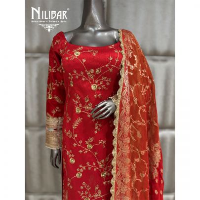 Red Silk Long Shirt & Pant