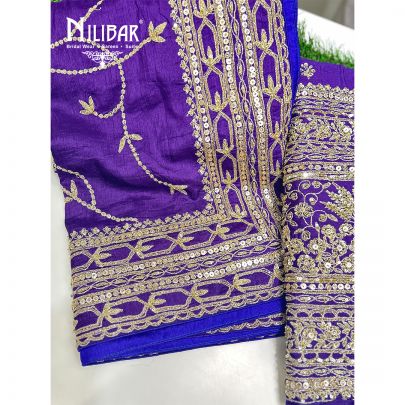 Purple Silk Unstitched Suit
