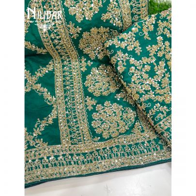 Bottle Green Silk Unstitched Suit
