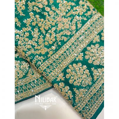 Bottle Green Silk Unstitched Suit