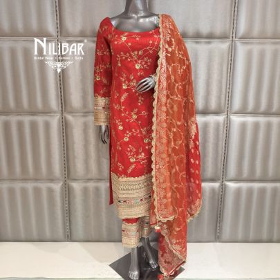 Red Silk Long Shirt & Pant