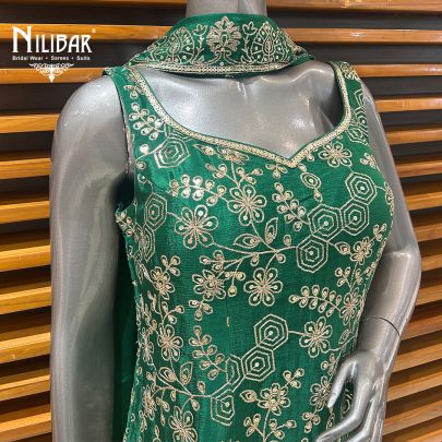Green Chinon Garara Suit